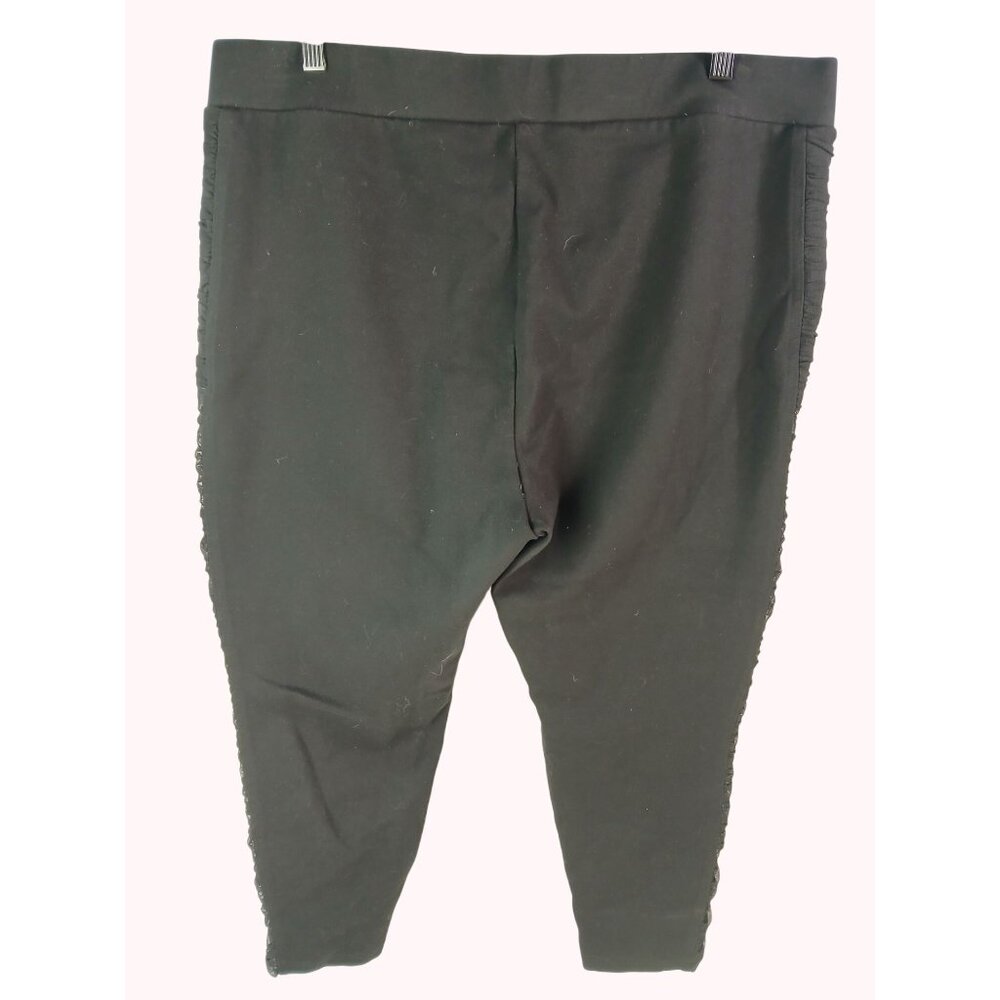 Torrid Women Black Capri Leggings Size 22 24 3R Mesh Ruched Side Panels Luxe - Picture 5 of 9